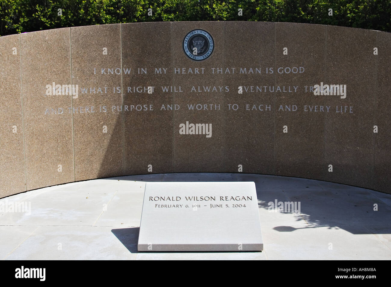 La tombe du Président Ronald Reagan situé à la Bibliothèque présidentielle Ronald Reagan et le Musée à Simi Valley en Californie Banque D'Images