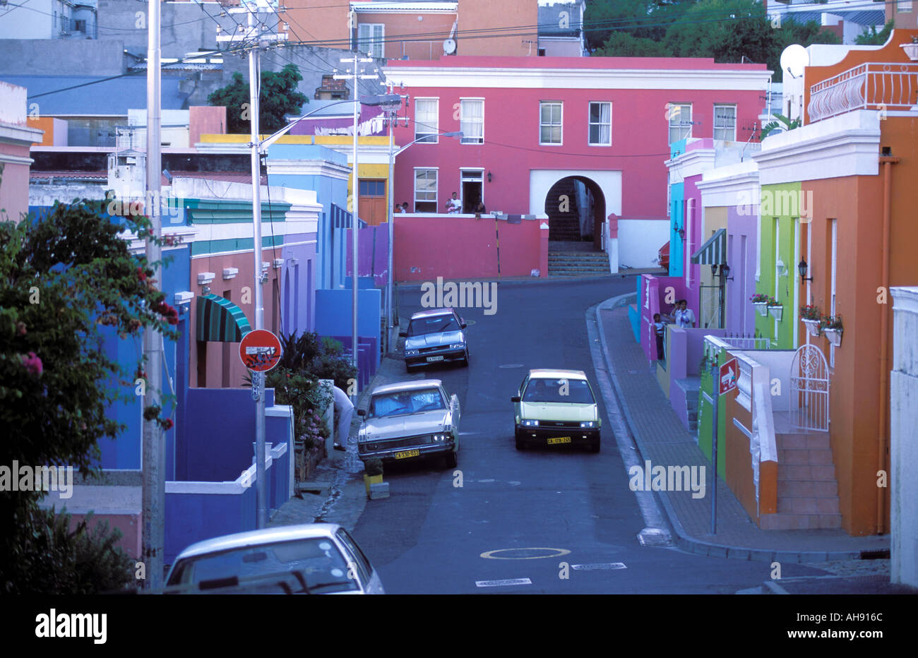 Afrique du Sud Cape Town maisons colorées à la Bo Kaap quartier de Malay Banque D'Images