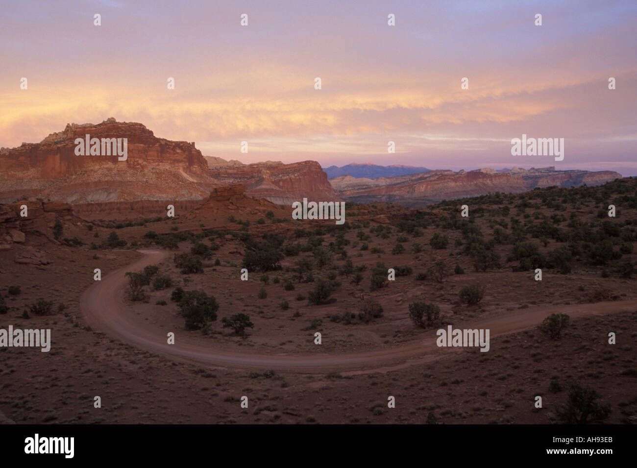 Back country road in Capitol Reef National Park Banque D'Images