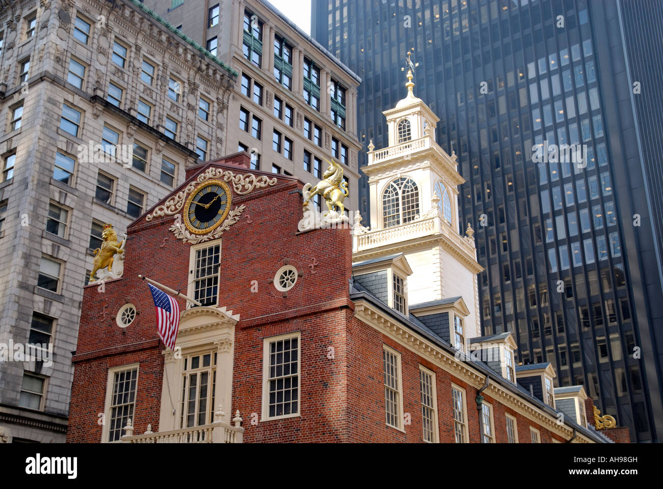 Boston's Old State House Construit en 1713 Banque D'Images