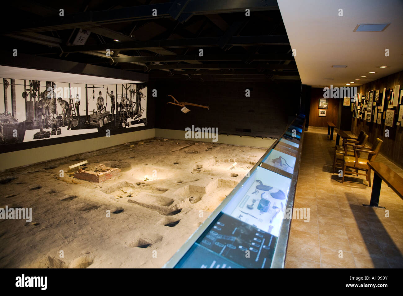 L'ILLINOIS Grand Détour de fouille archéologique au Site historique de John Deere dans la construction d'indication Banque D'Images