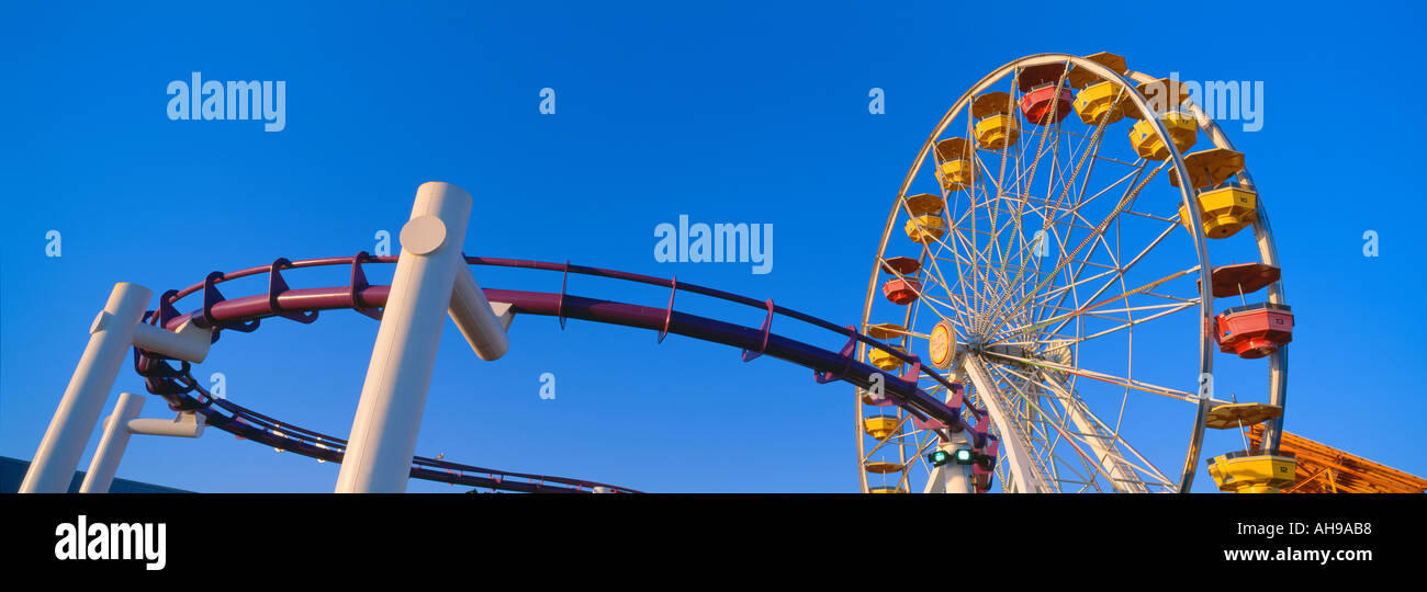 Grande roue à Santa Monica Pier Banque D'Images