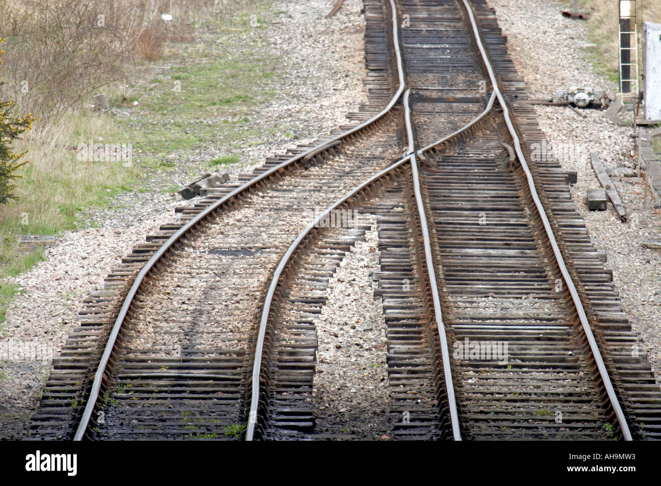 Track junction à Toddington Station sur Gloucestershire Warwickshire Railway GWR England UK Banque D'Images