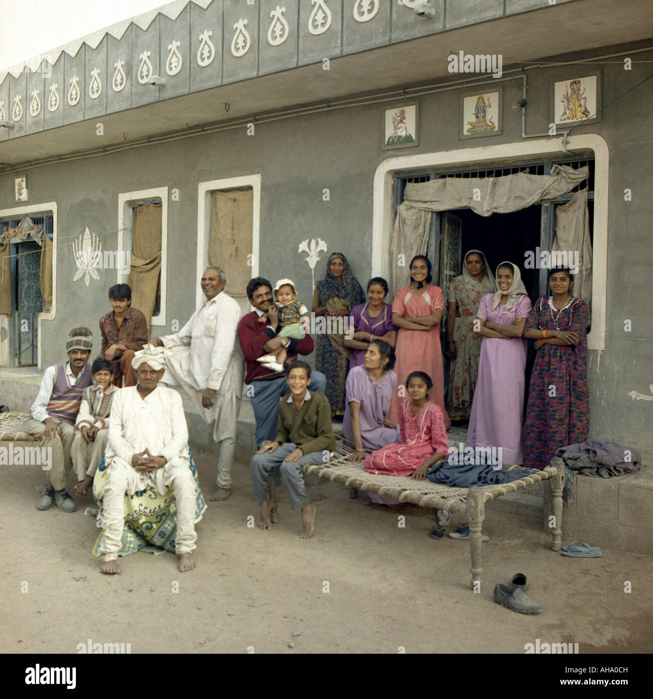 La famille village indien Banque D'Images