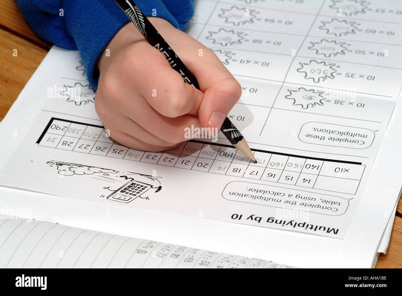 Par Multipying devoirs Mathématiques 10 Banque D'Images