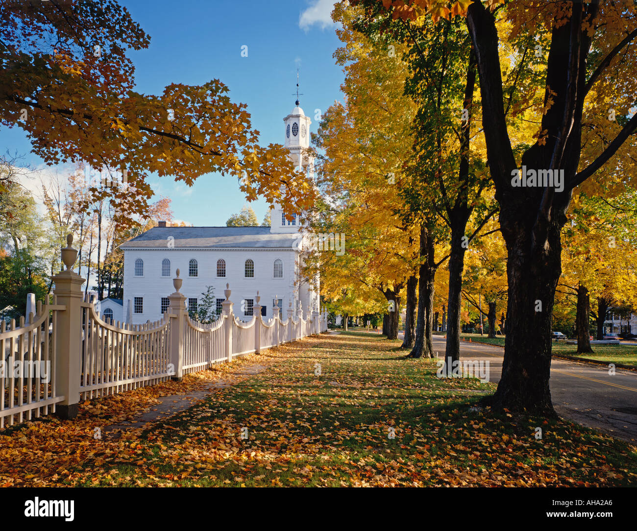 L'église pendant la saison des feuilles d'automne à Bennington Vermont USA Banque D'Images
