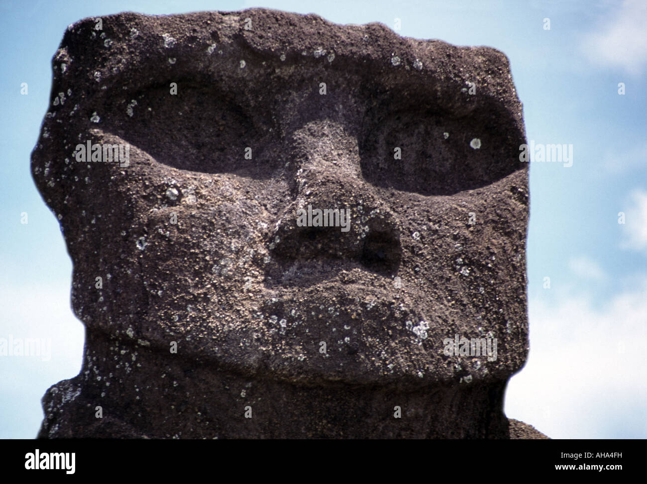 L'île de Pâques Chili tête moai Banque D'Images