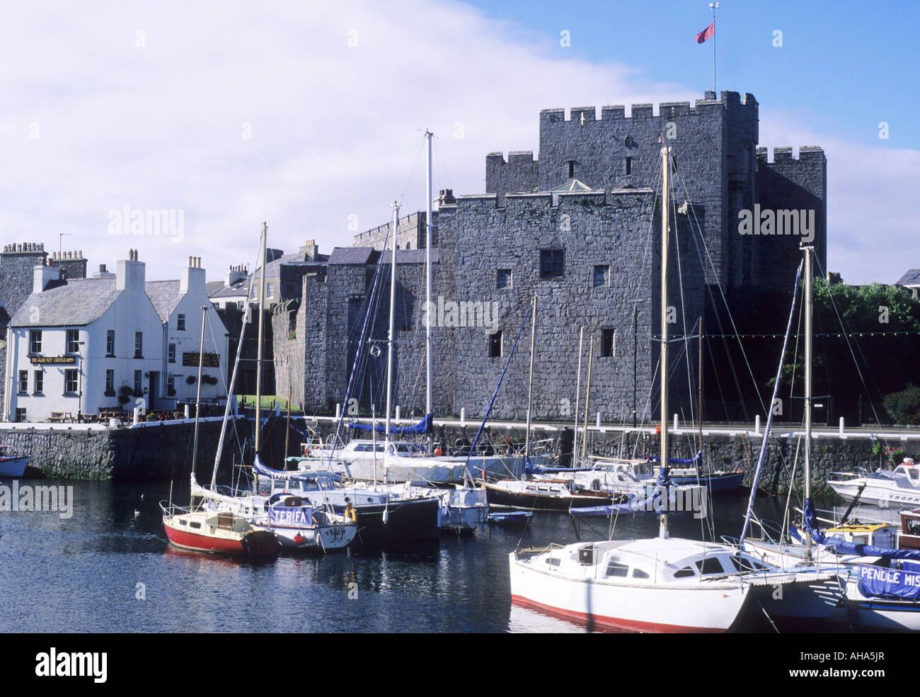 Castle Rushen Castletown Ile de Man UK Harbour Banque D'Images