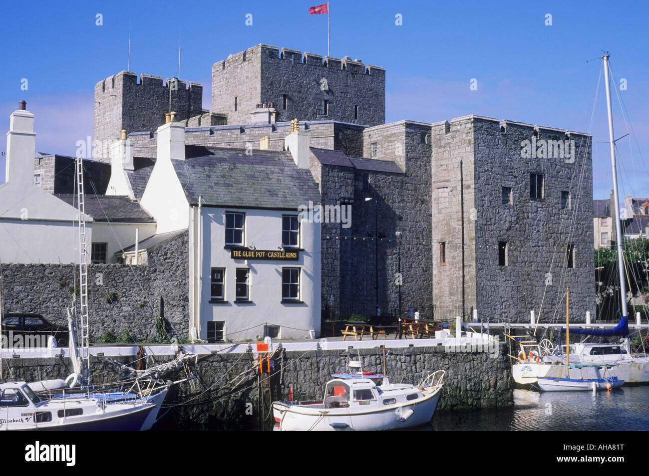 Castle Rushen Castletown Ile de Man UK Harbour Banque D'Images