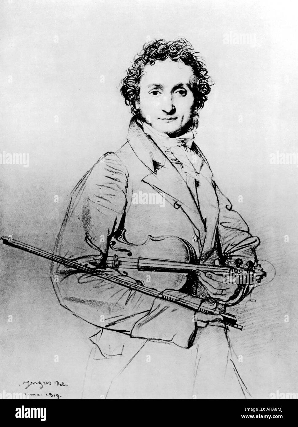 NICCOLO PAGANINI violoniste italien 1782 à 1840 Banque D'Images