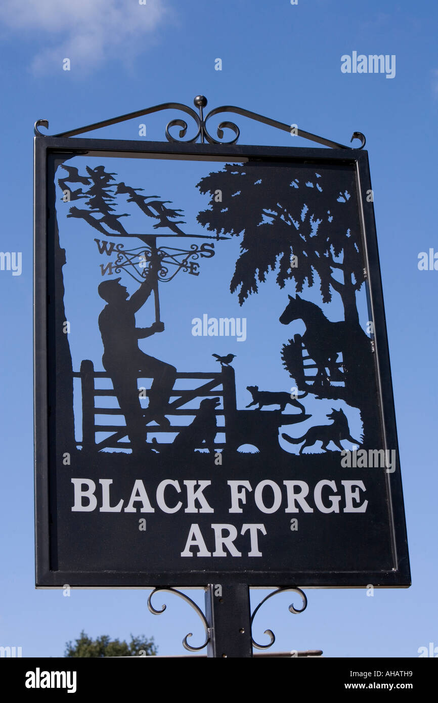 Royaume-uni Hampshire Romsey Broadlands CLA Game Fair Black forge forgerons sign Banque D'Images