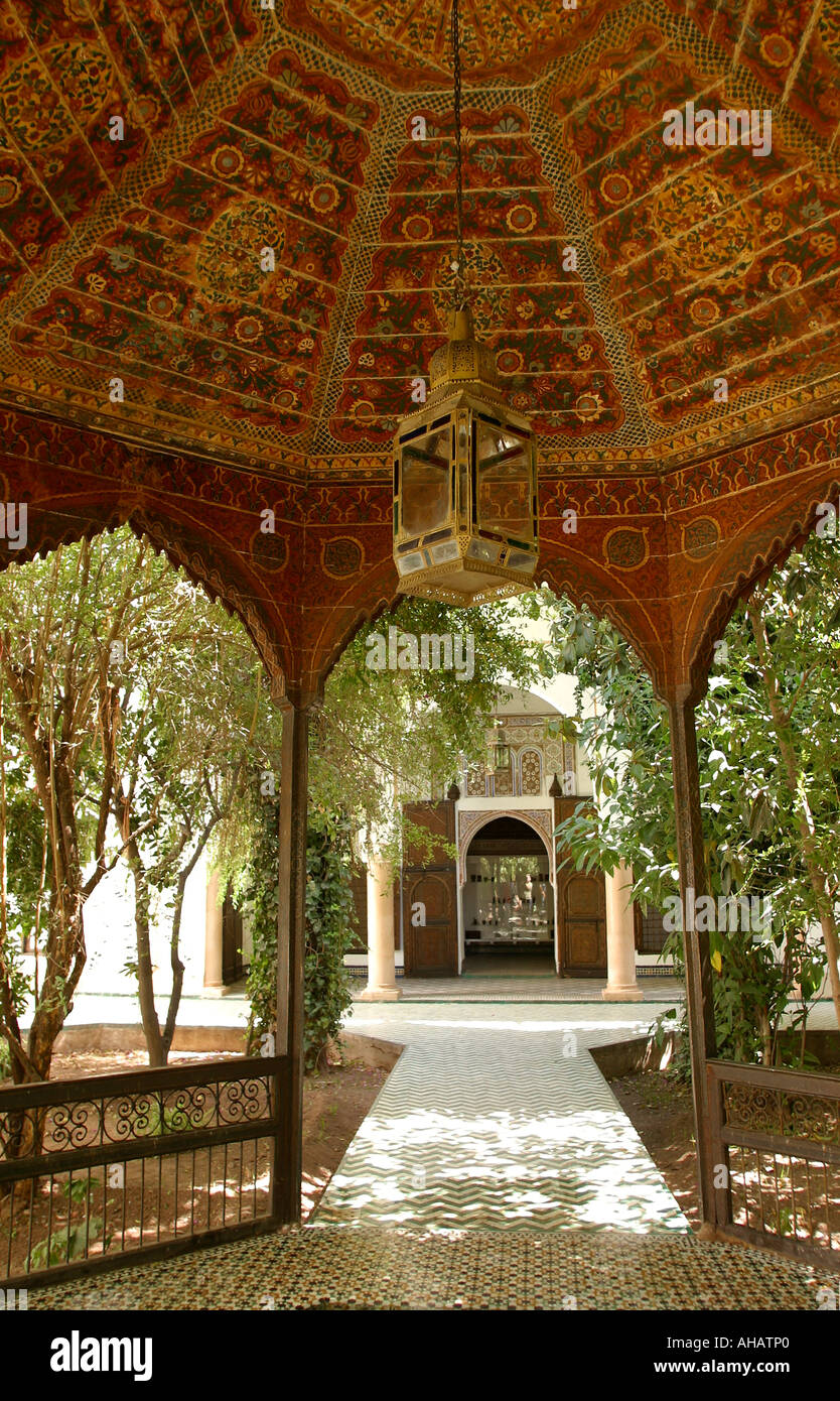 Maroc Marrakech Dar Si Said Musée des arts marocains du Courtyard Banque D'Images