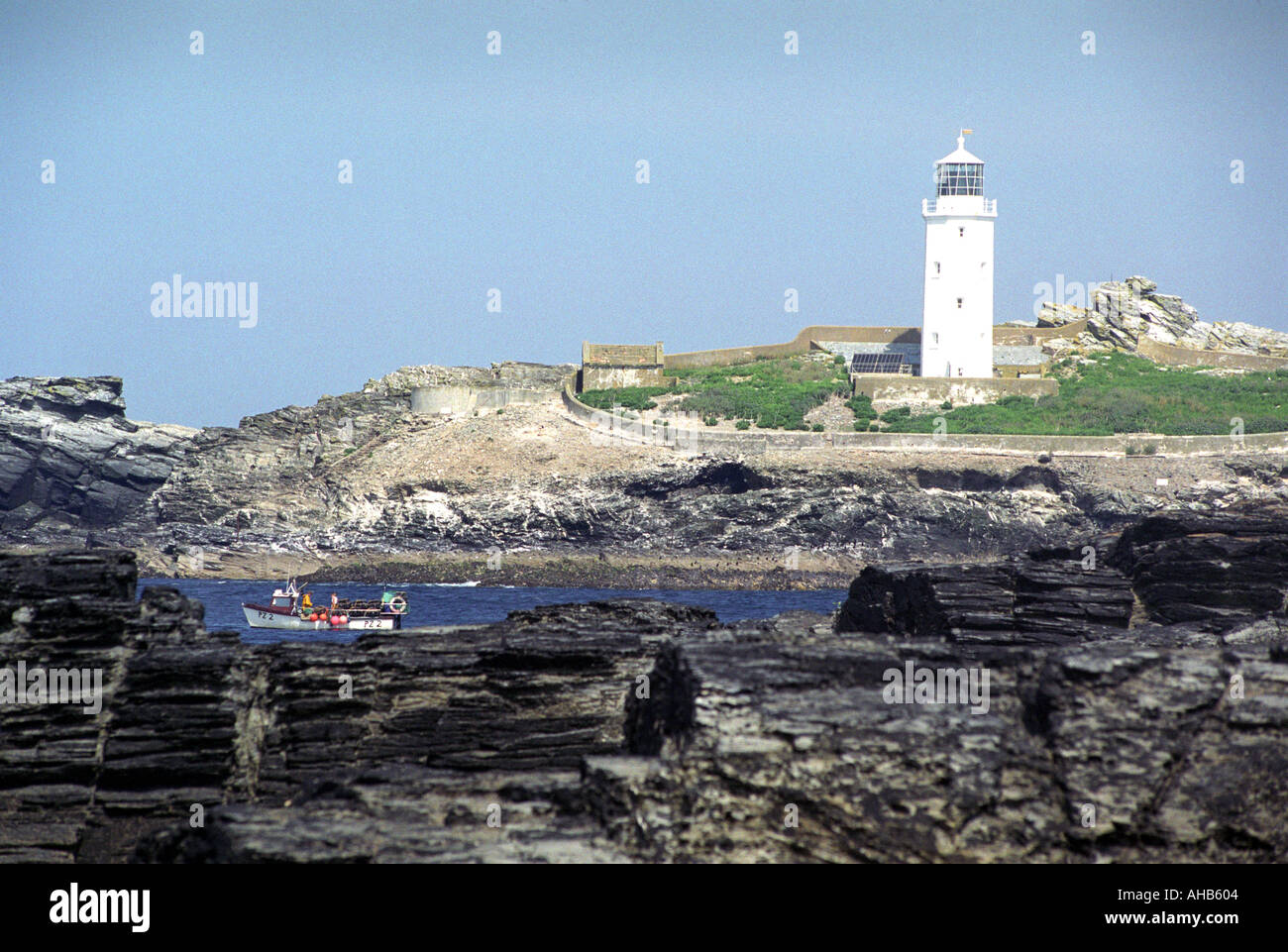 Godrevy lighthouse à Cornwall England UK Banque D'Images