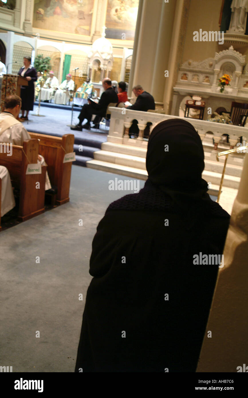 Kneeler respectueuse Banque D'Images