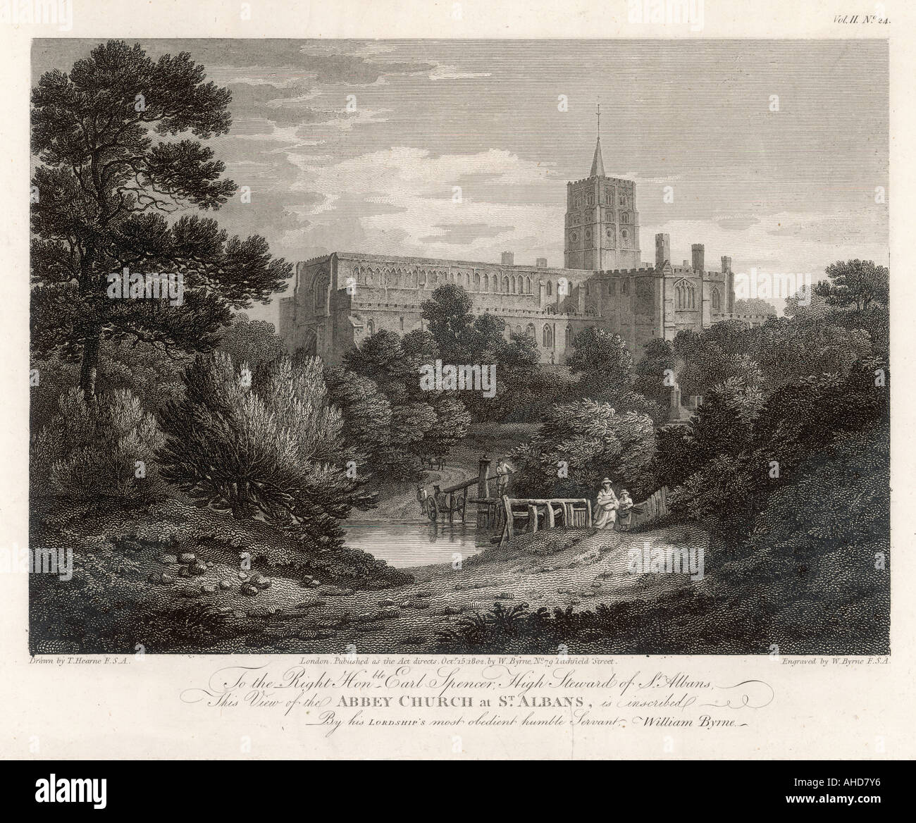 St Albans Abbey 1802 Banque D'Images