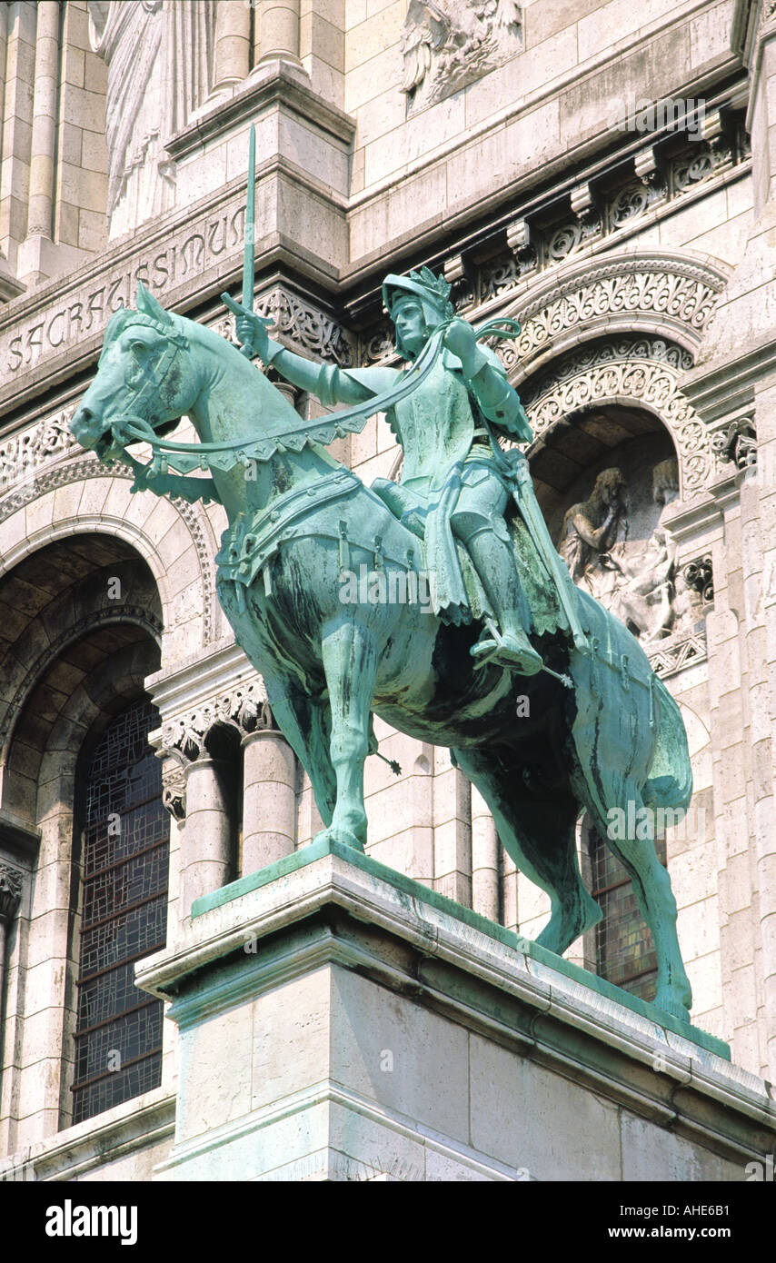 Statue de Jeanne d'Arc, Sacré Coeur, Montmartre, Paris, France Photo