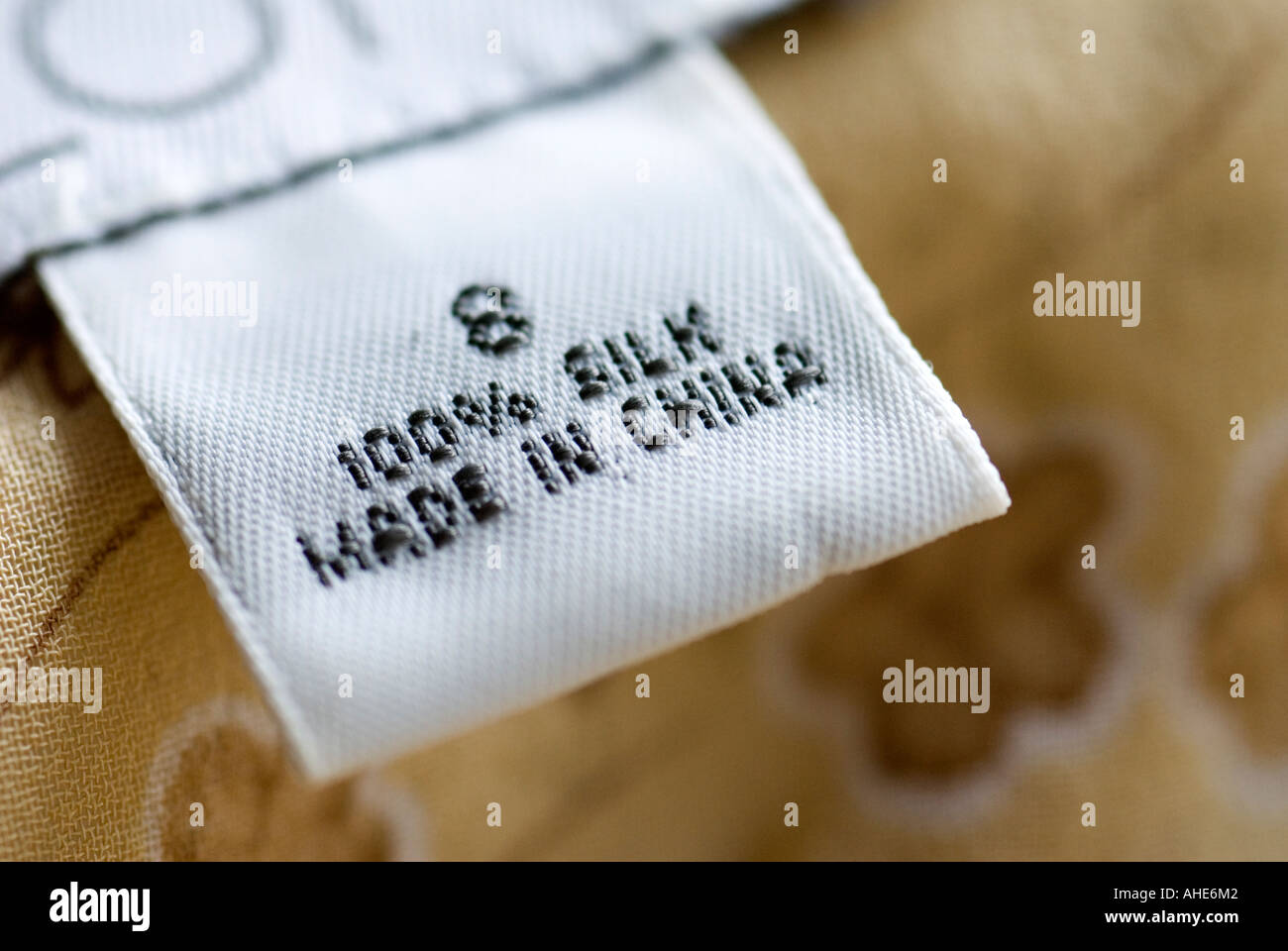 Détail de vêtements étiquette indiquant ce vêtement a été fabriqué en Chine Banque D'Images