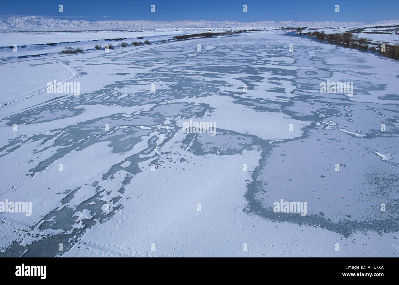 De l'Euphrate en hiver, Mus la Turquie. Banque D'Images