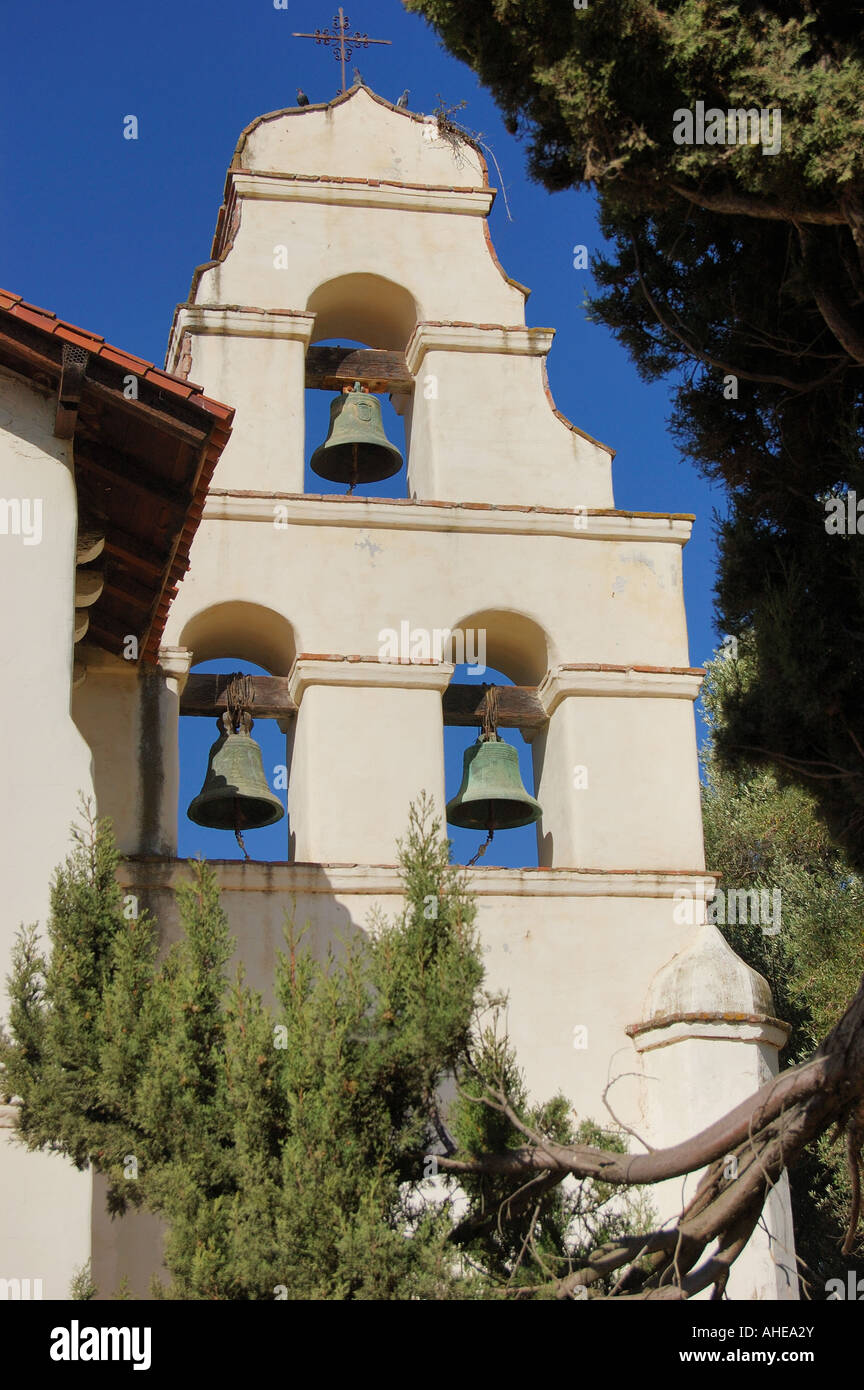 Les cloches de la Mission San Juan Bautista State Park CA USA Banque D'Images