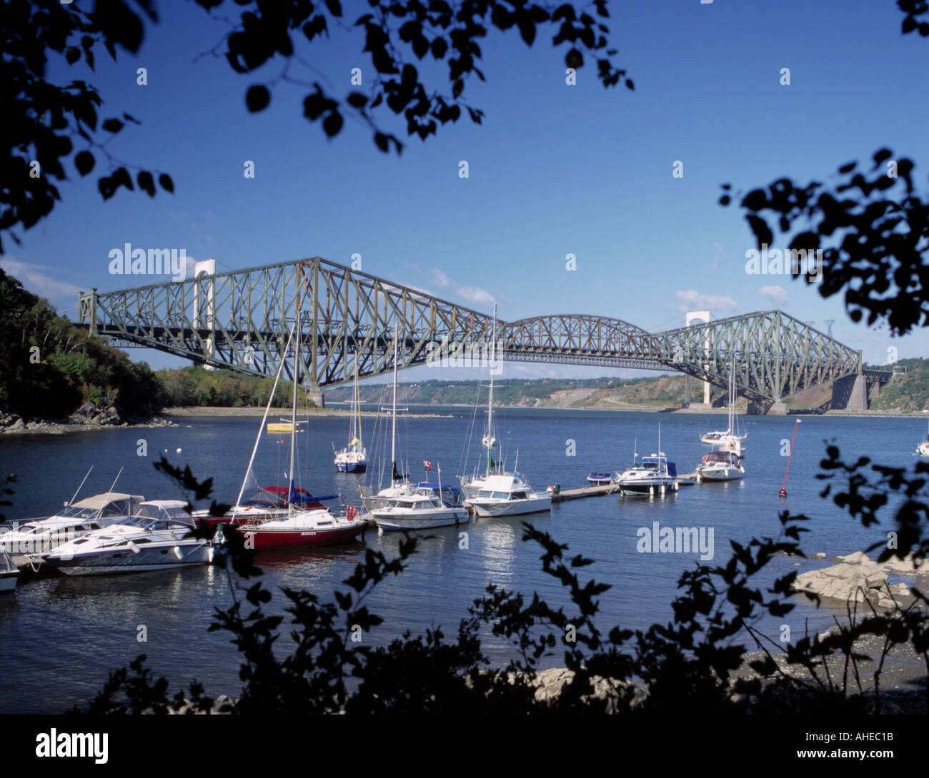Des ponts de Québec et Pierre Laporte Banque D'Images