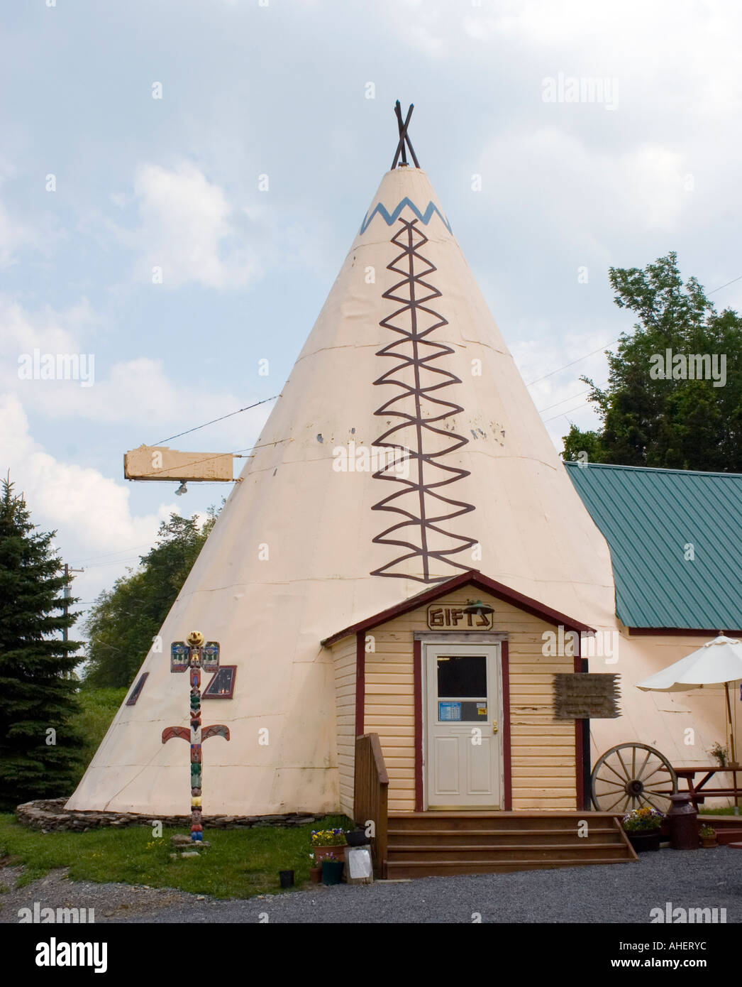 Le TePee dans Cherry Valley New York Banque D'Images