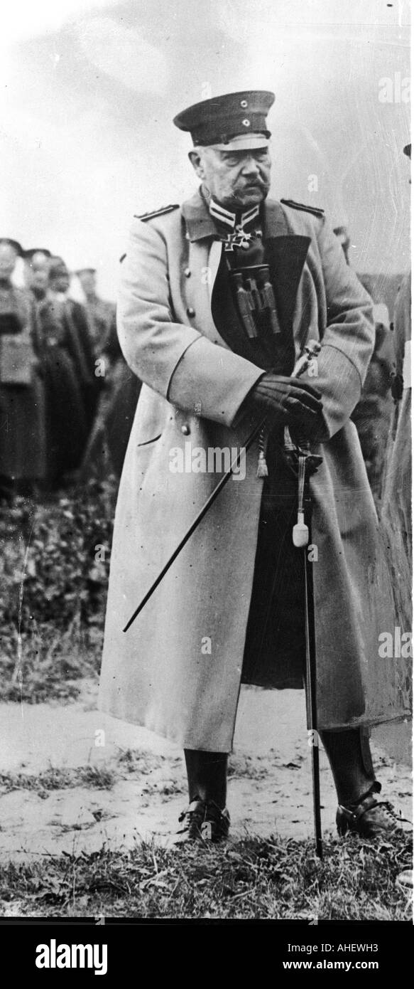 Le maréchal Hindenburg Banque D'Images