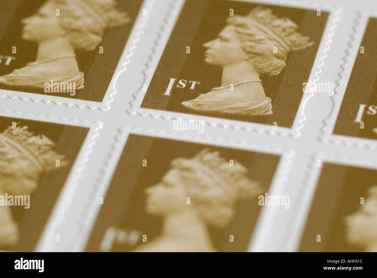 Royaume-uni Les timbres de première classe Banque D'Images