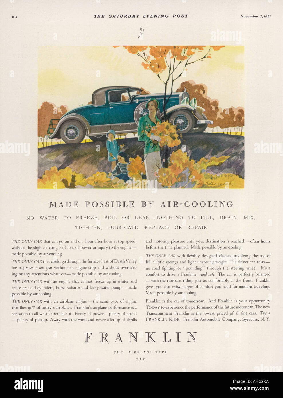 Annonce Voiture Franklin Banque D'Images