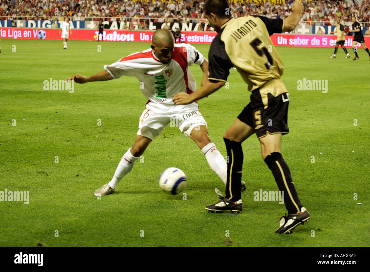 Daniel Alves FC Séville et Malaga CF Juanito Banque D'Images