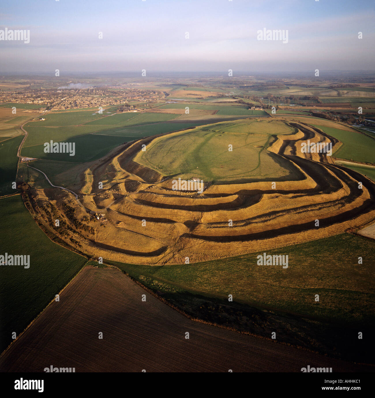 Maiden Castle Âge de fer fort Dorchester Dorset Banque D'Images