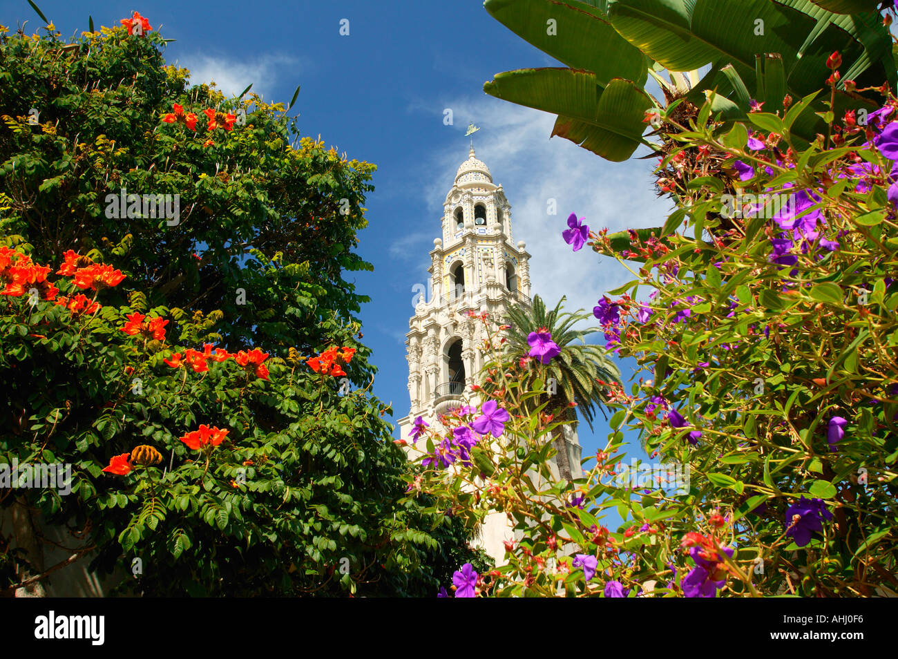 Le Tour de Californie et le Musée de l'homme avec la Casa del Rey Moro Jardin Balboa Park, San Diego, Californie Banque D'Images