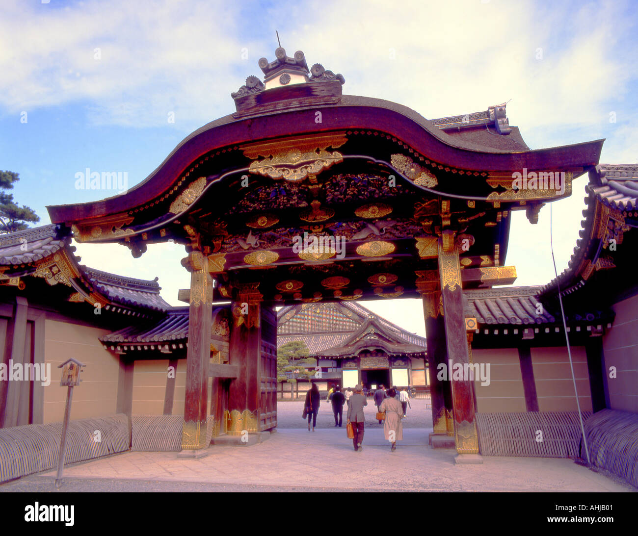 Le château de Nijo Kyoto Japon Karamon gate Banque D'Images