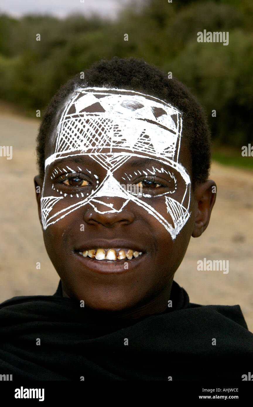 Le garçon Massaï Kenya Tanzanie Afrique African tribe Banque D'Images
