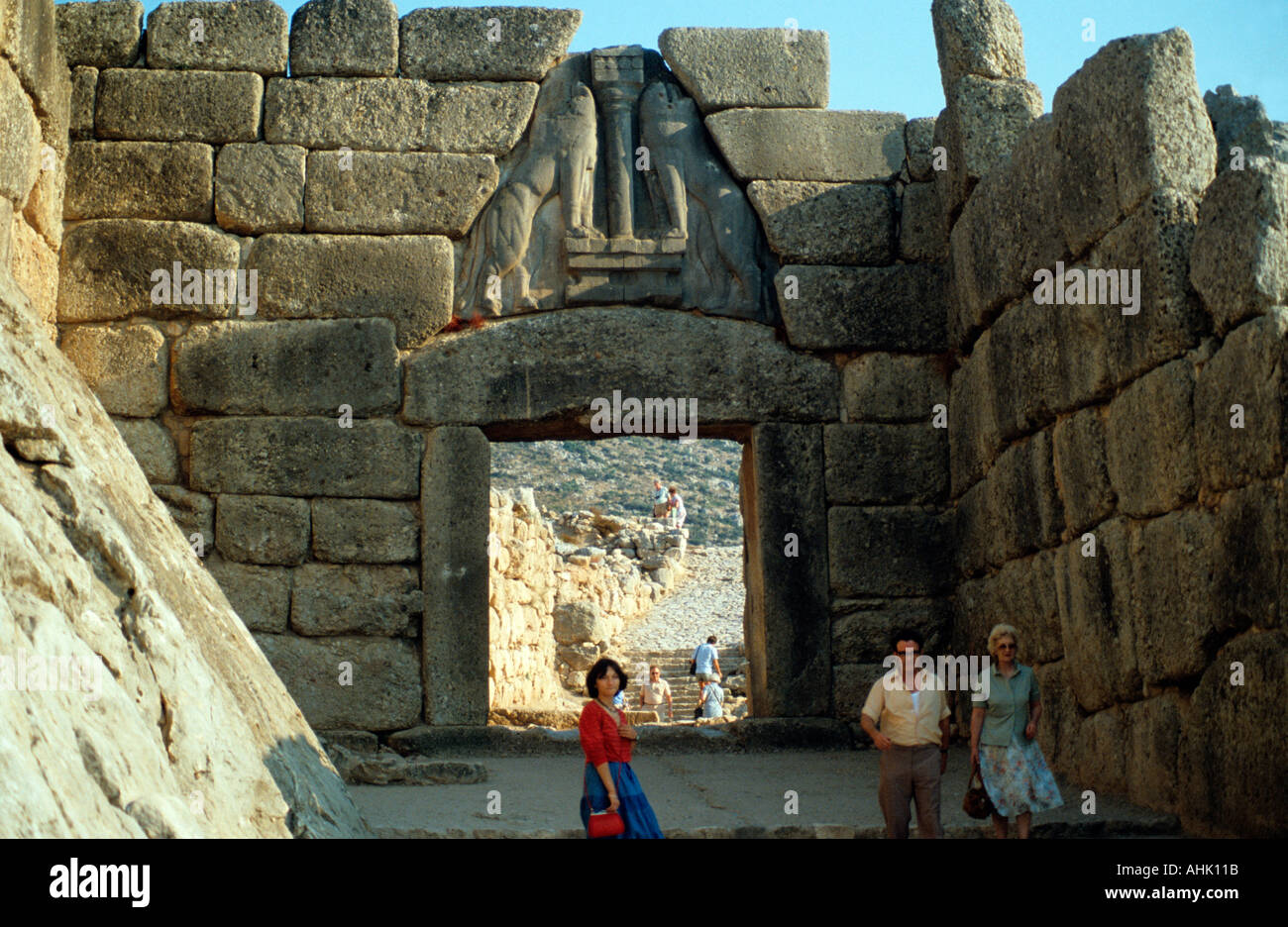 Grèce péloponnèse argolide mycènes vue du lion gates Banque D'Images