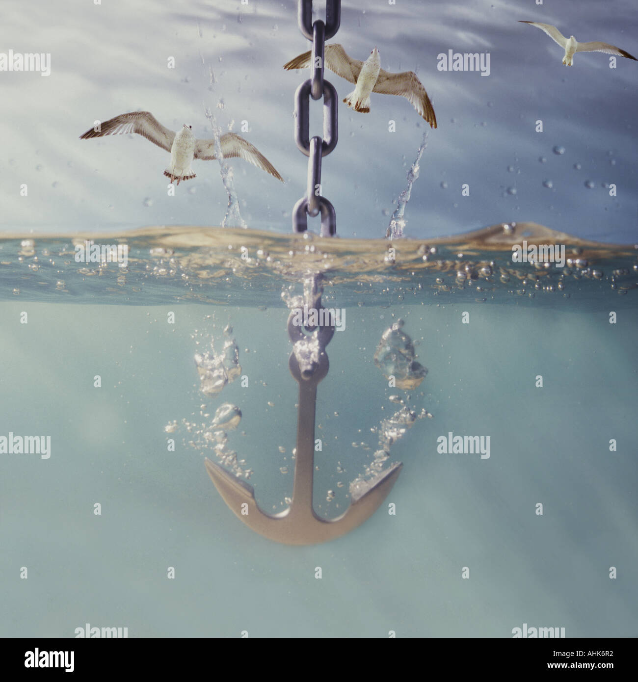 L'abandon d'ancrage dans l'eau Banque D'Images