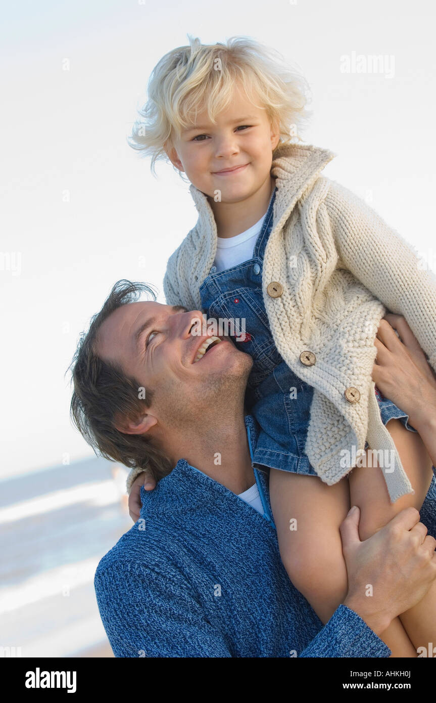 Père fille comptable Banque D'Images