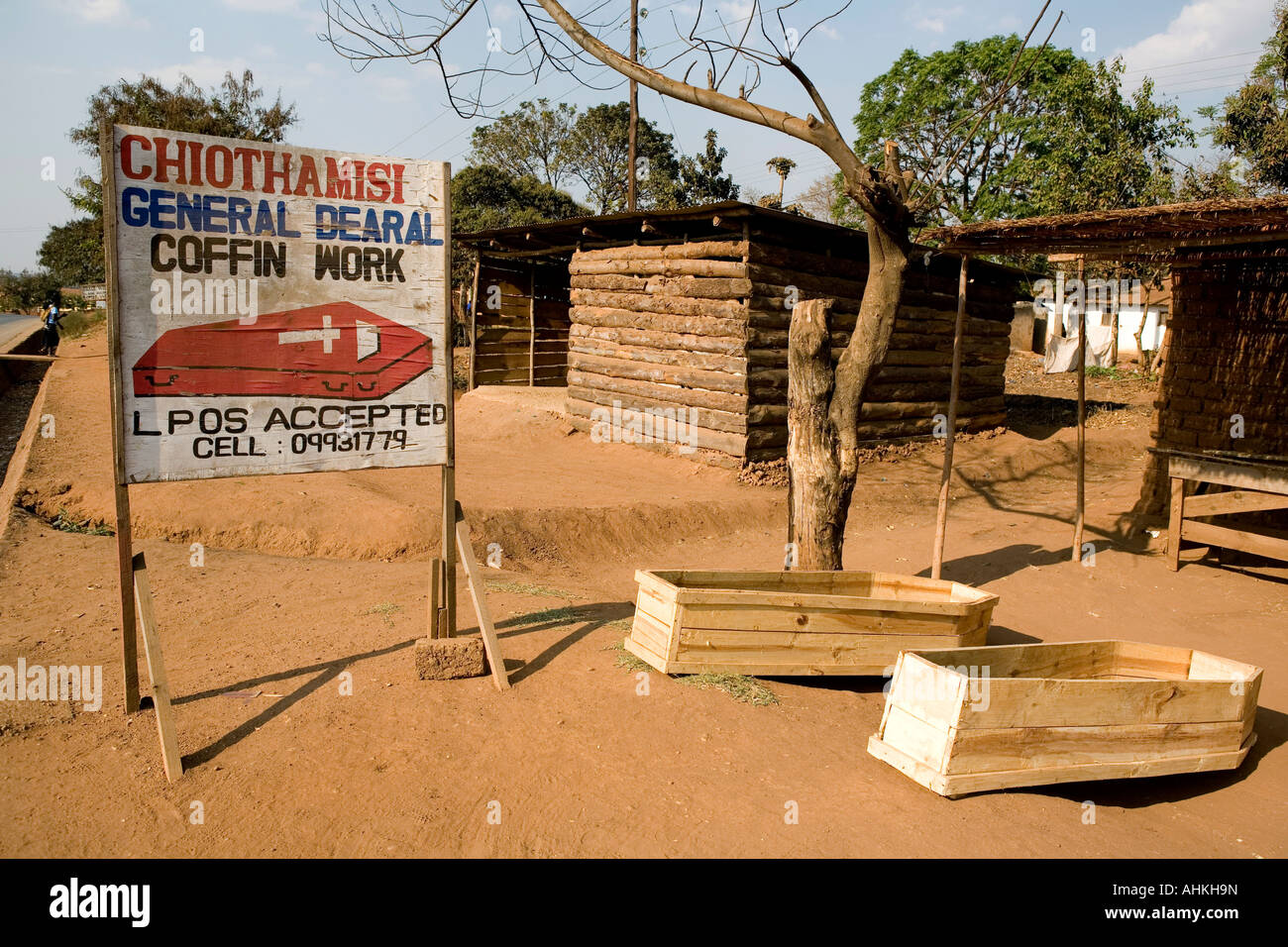 Ligne', 'cercueil cercueil de décisions du Malawi à Lilongwe district. Banque D'Images
