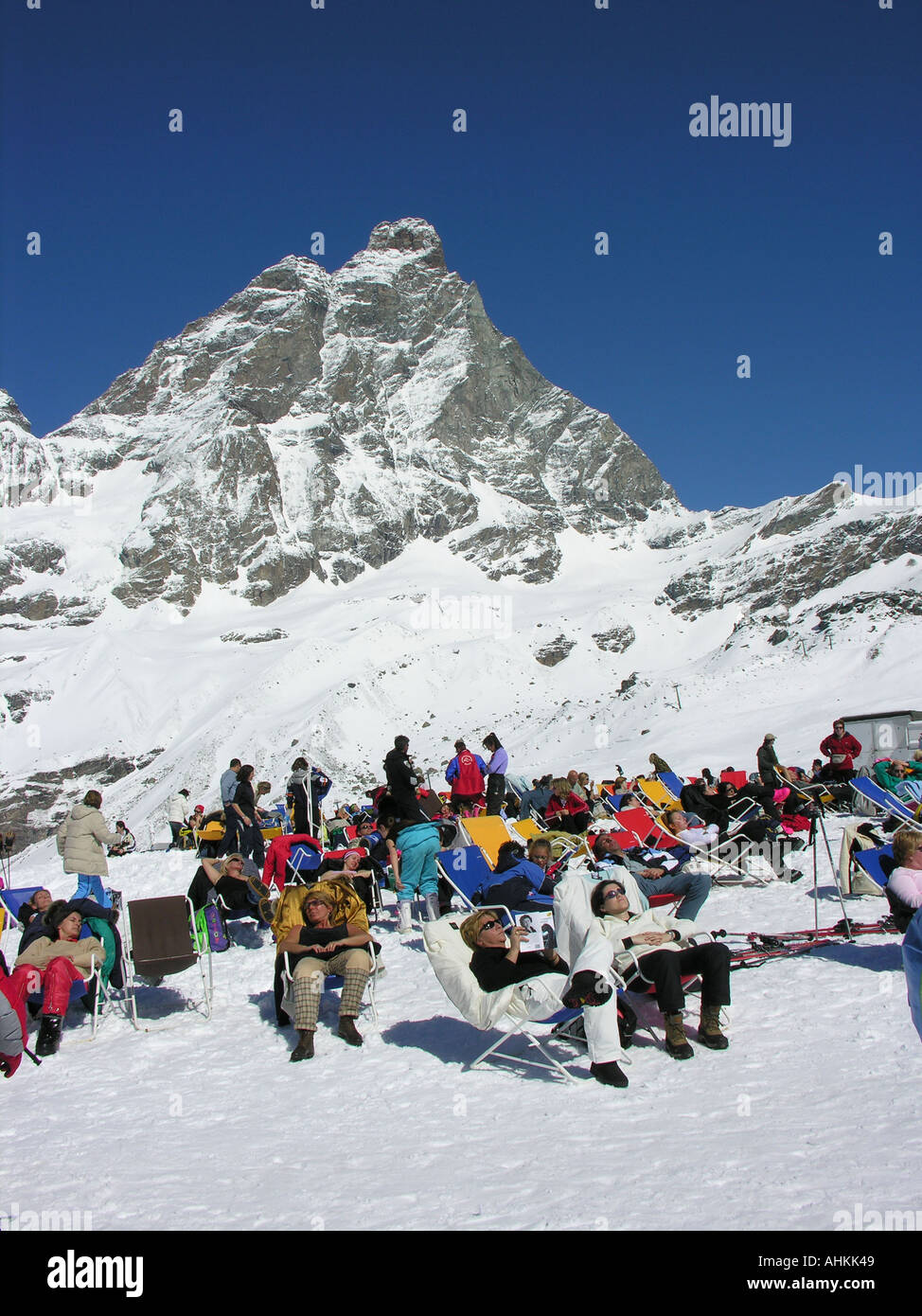 Cervin, le Mont Cervin, Cervinia, Italie Banque D'Images