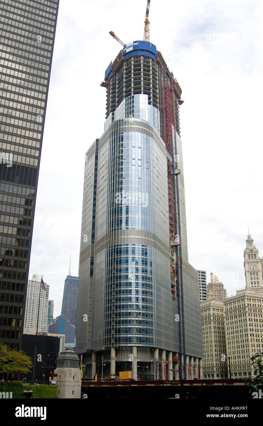 Trump Tower / Chicago durant la construction Banque D'Images