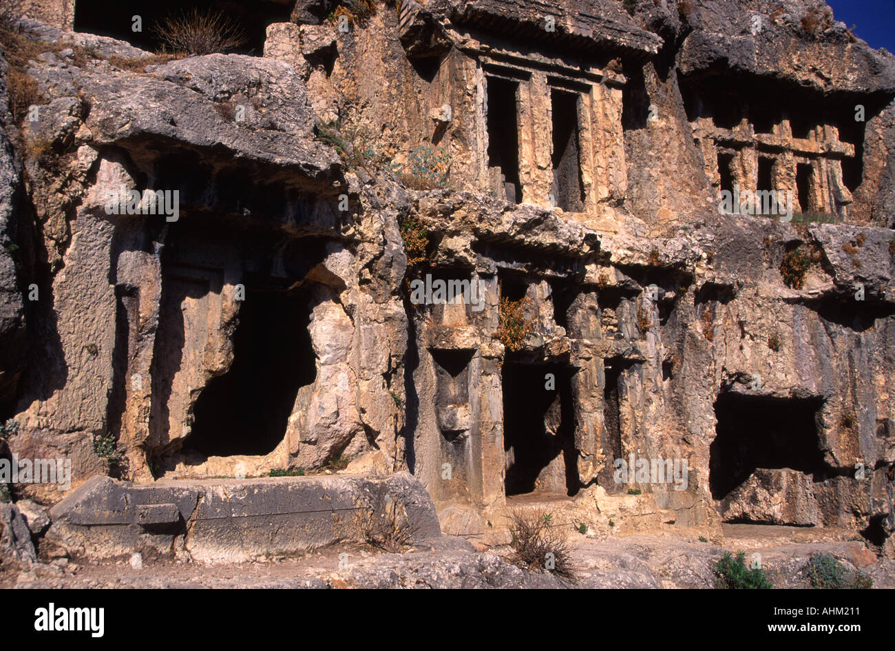 Des tombes lyciennes Tlos Turquie Banque D'Images