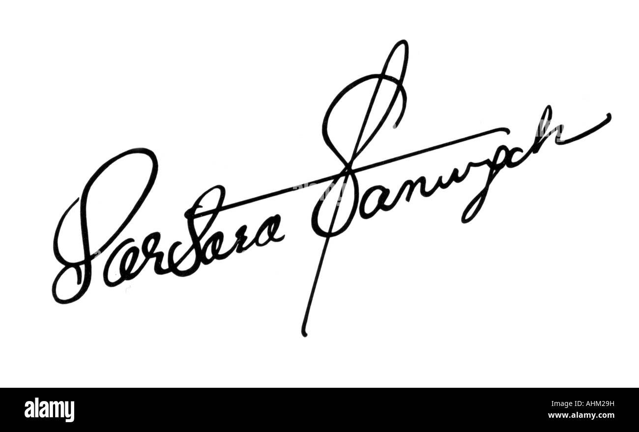 Stanwyck, Barbara, 16.7.1907 - 20.1.1990, actrice américaine, autographe, Banque D'Images