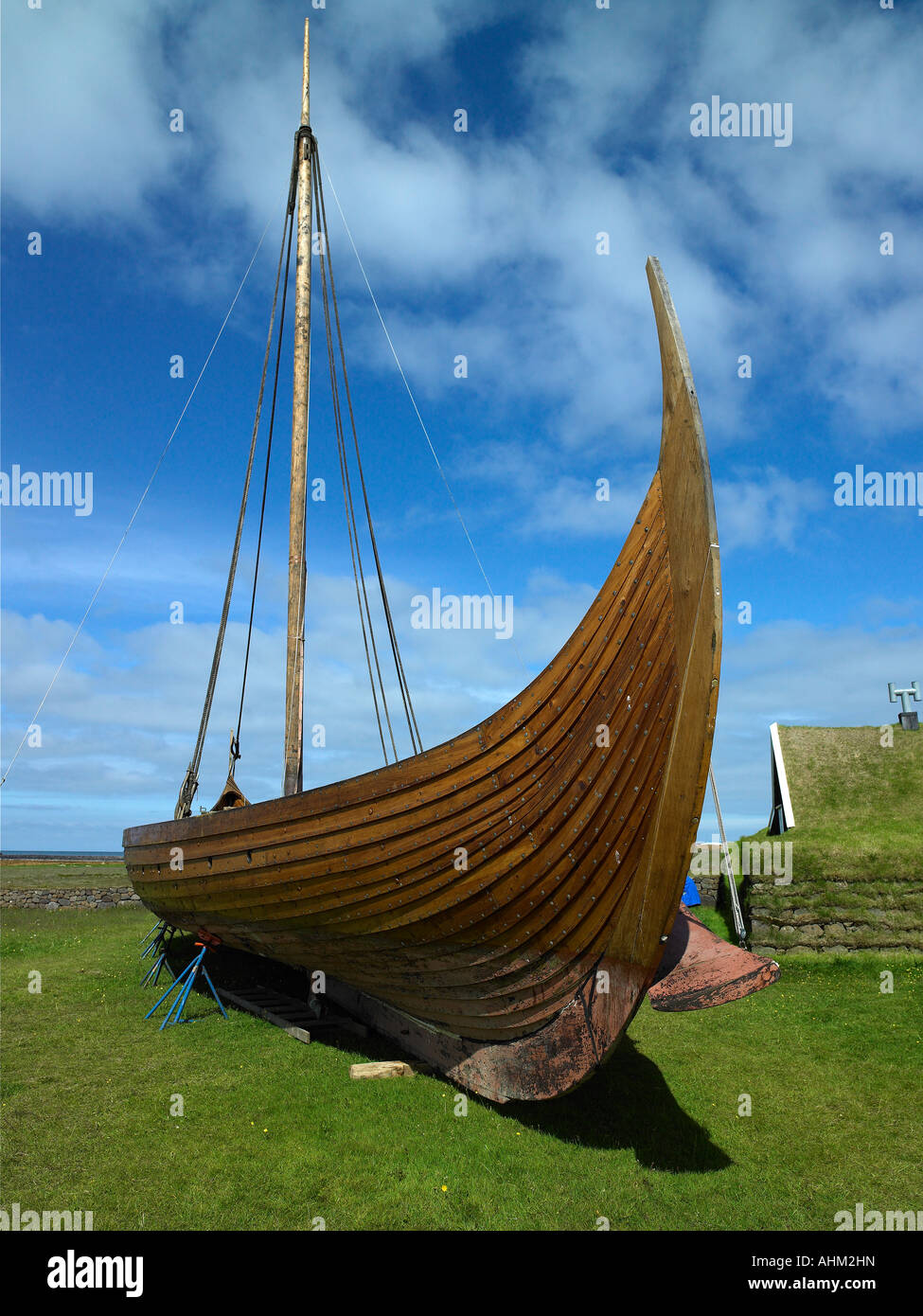 La réplique bateau viking Islendingur, Islande Banque D'Images