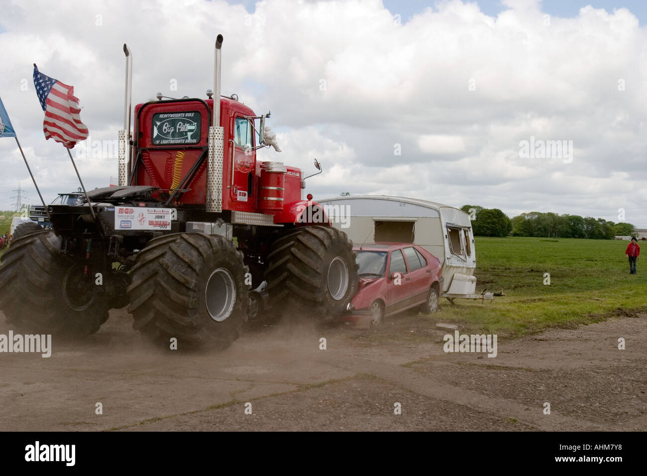 Big Pete concassage voiture monster truck Banque D'Images