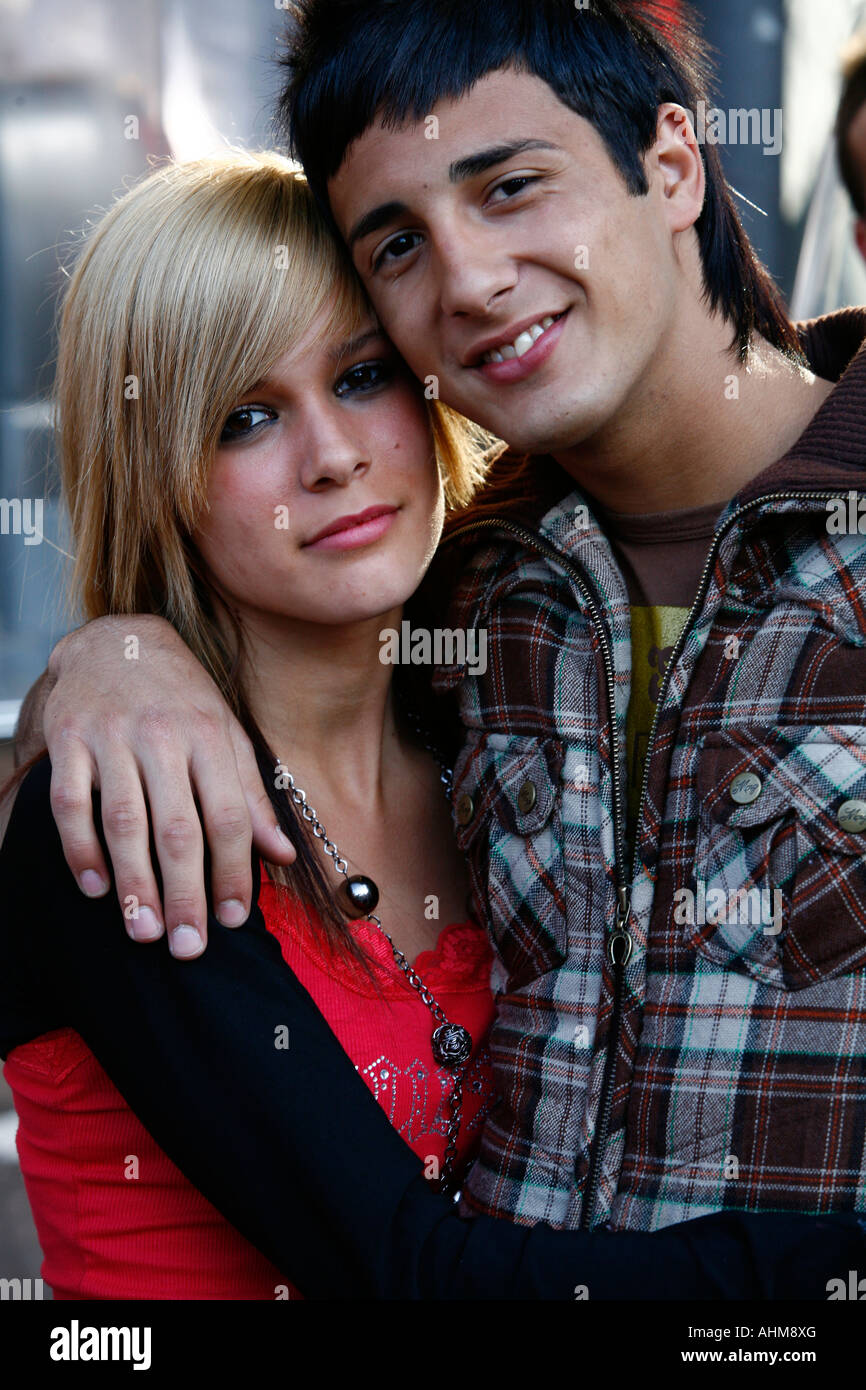 Jeune couple Palerme Sicile Italie Banque D'Images