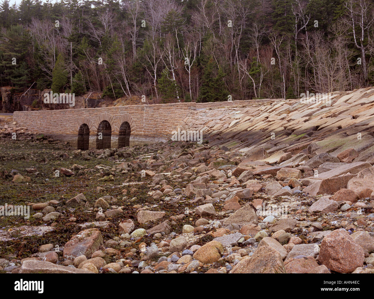 Parc national Acadia Vieux Pont à Otter Rock Cove Maine USA qui est situé sur New Englands eau seacoast Banque D'Images