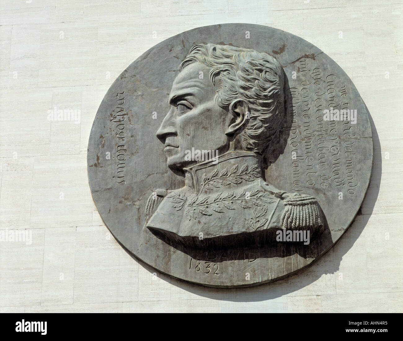 Caracas venezuela Bas-relief de 1783 à 1830 Simon Bolivar sur à côté du monument Musée Bolivar Banque D'Images