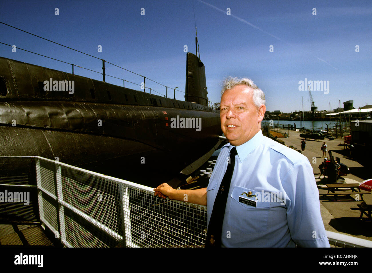 Gosport Hampshire Royaume-uni guide du musée sous-marin Ken Glover Banque D'Images