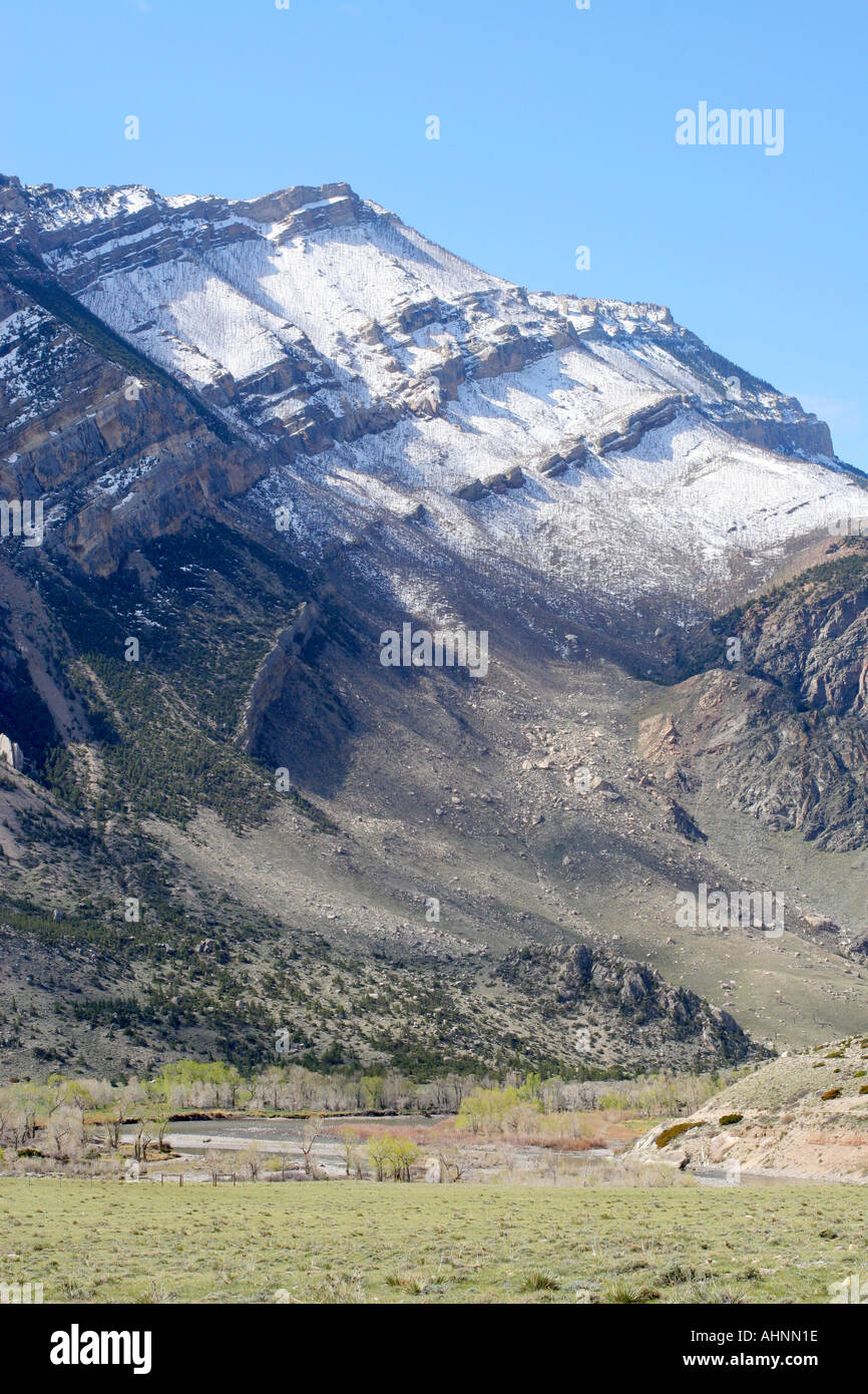 Bouche de Clarks Fork Canyon dans le nord-ouest du Wyoming Banque D'Images