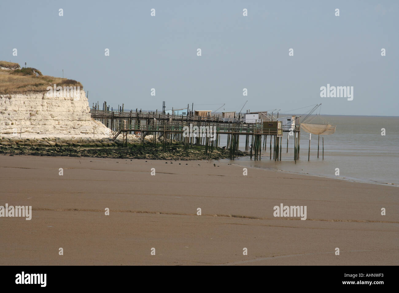 Cabanes de pêche Talmont France Banque D'Images