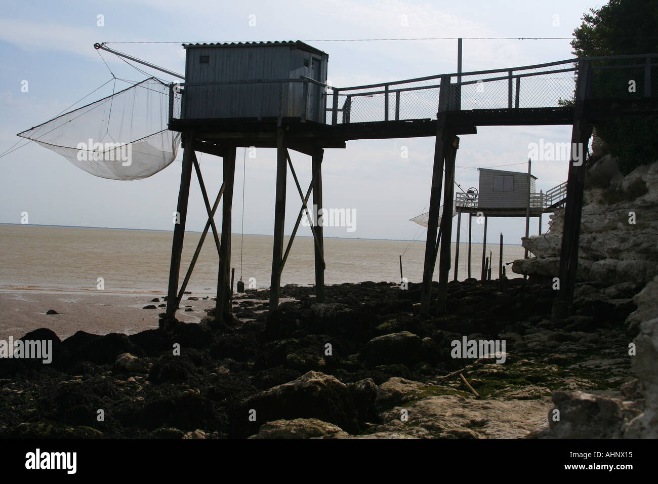 Cabanes de pêche Talmont France Banque D'Images